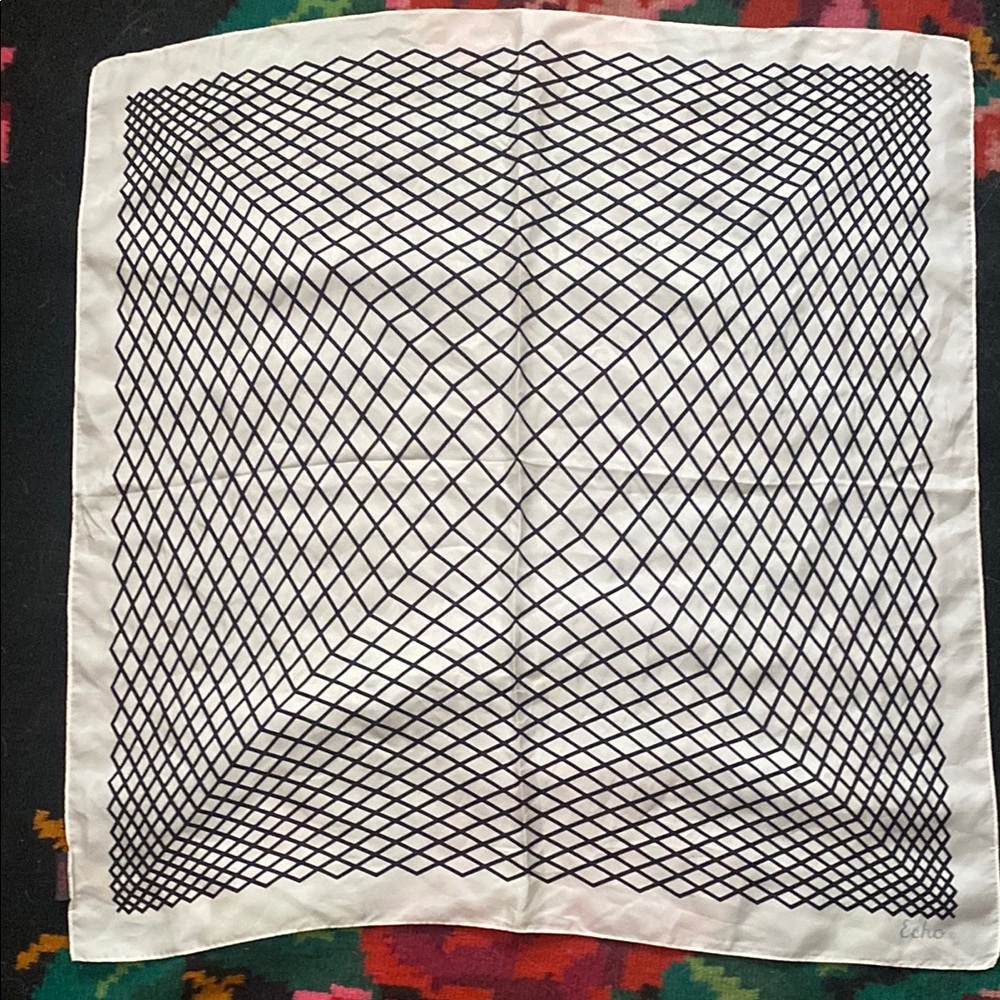 ECHO Black and White Geometric Scarf